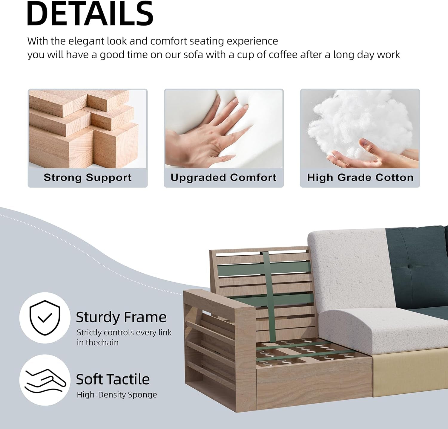 79 Inch Convertible Sectionl Sof Couch, Modern Linen Fbric L-Shped , 3-Set Sof Sectionl with Reversible Chise for Living Room, prtment nd Smll Spce (Drk Grey)