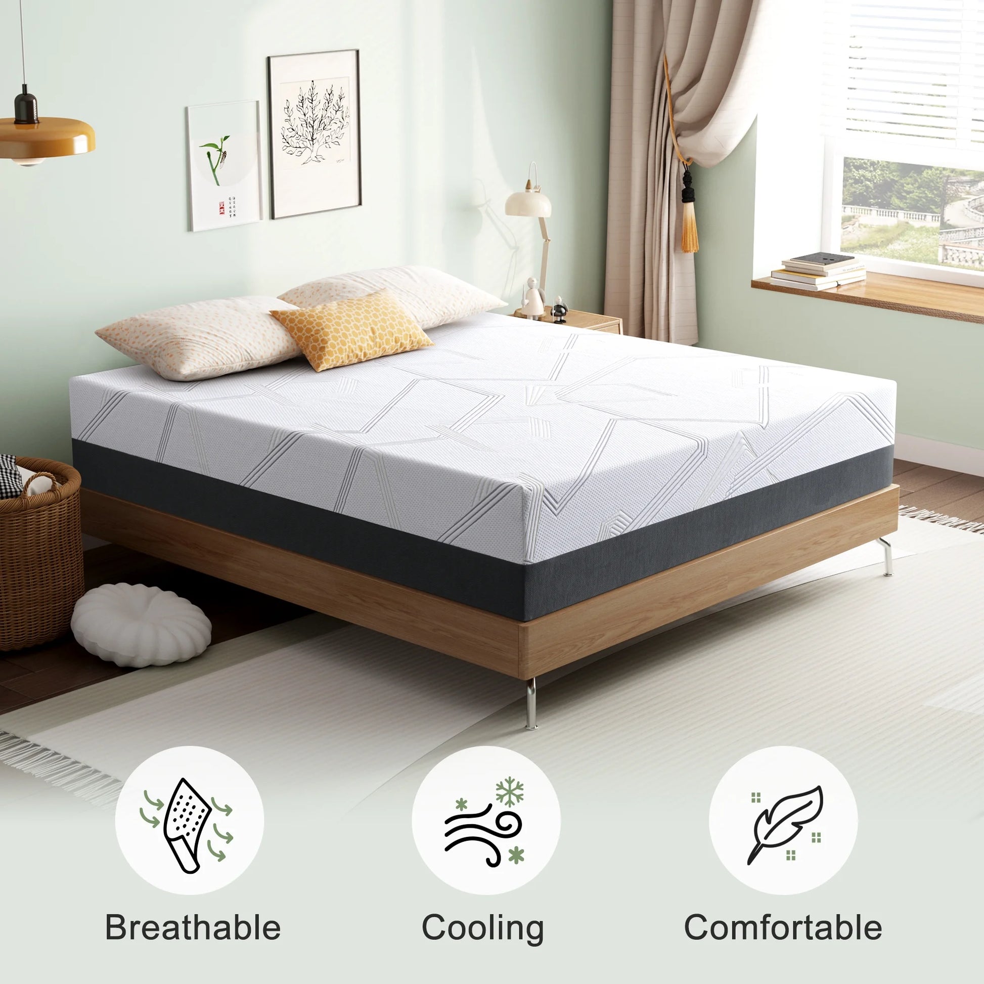 Queen Mattress,  8" Medium Gel Memory Foam Mattress in a Box for Adult, Queen Size