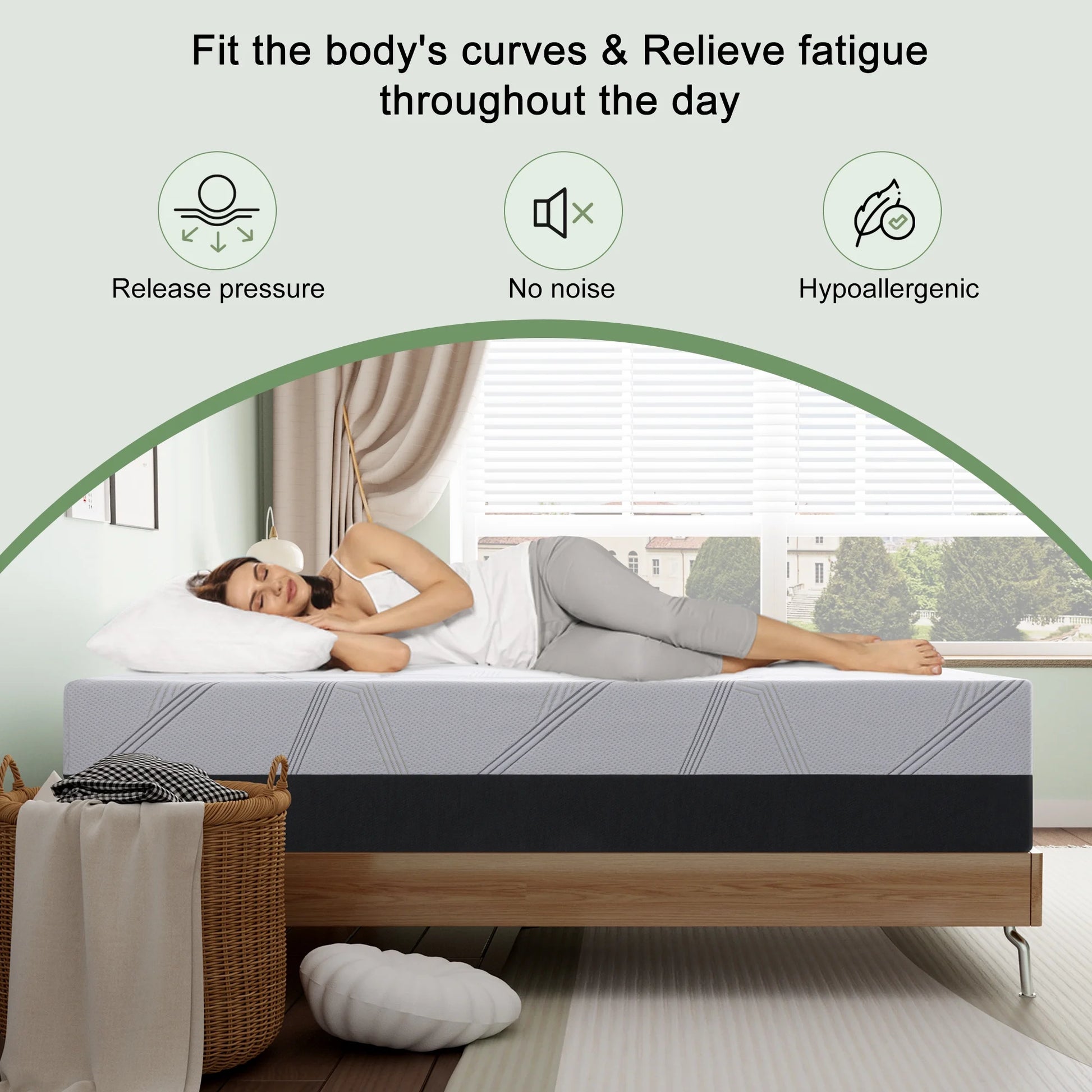 Queen Mattress,  8" Medium Gel Memory Foam Mattress in a Box for Adult, Queen Size